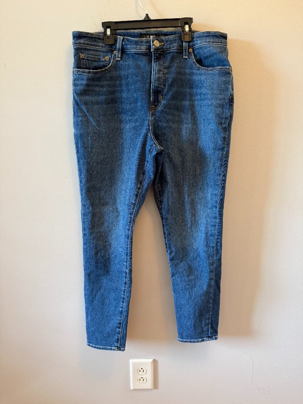Ralph Lauren Black Label Slim Fit Jeans Size 14 Dark Wash Designer Denim